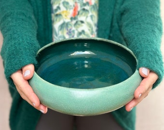 Keramik Schale grün, grüne Schüssel, handgemachte Keramik Deko, Schüssel zur Dekoration, Geschenk für Sie grüne Schale Schüssel grün