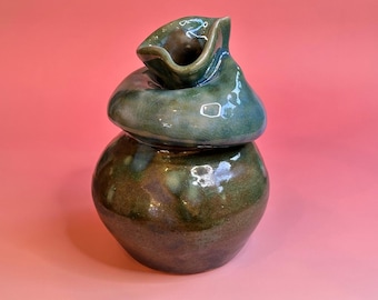 Blickfang deko vaas groen, Keramik cadeau, decoratieve Blumenvase, Geschenke met Keramik, Blumenvasen met Keramik, Blumenvase, Keramische vaas
