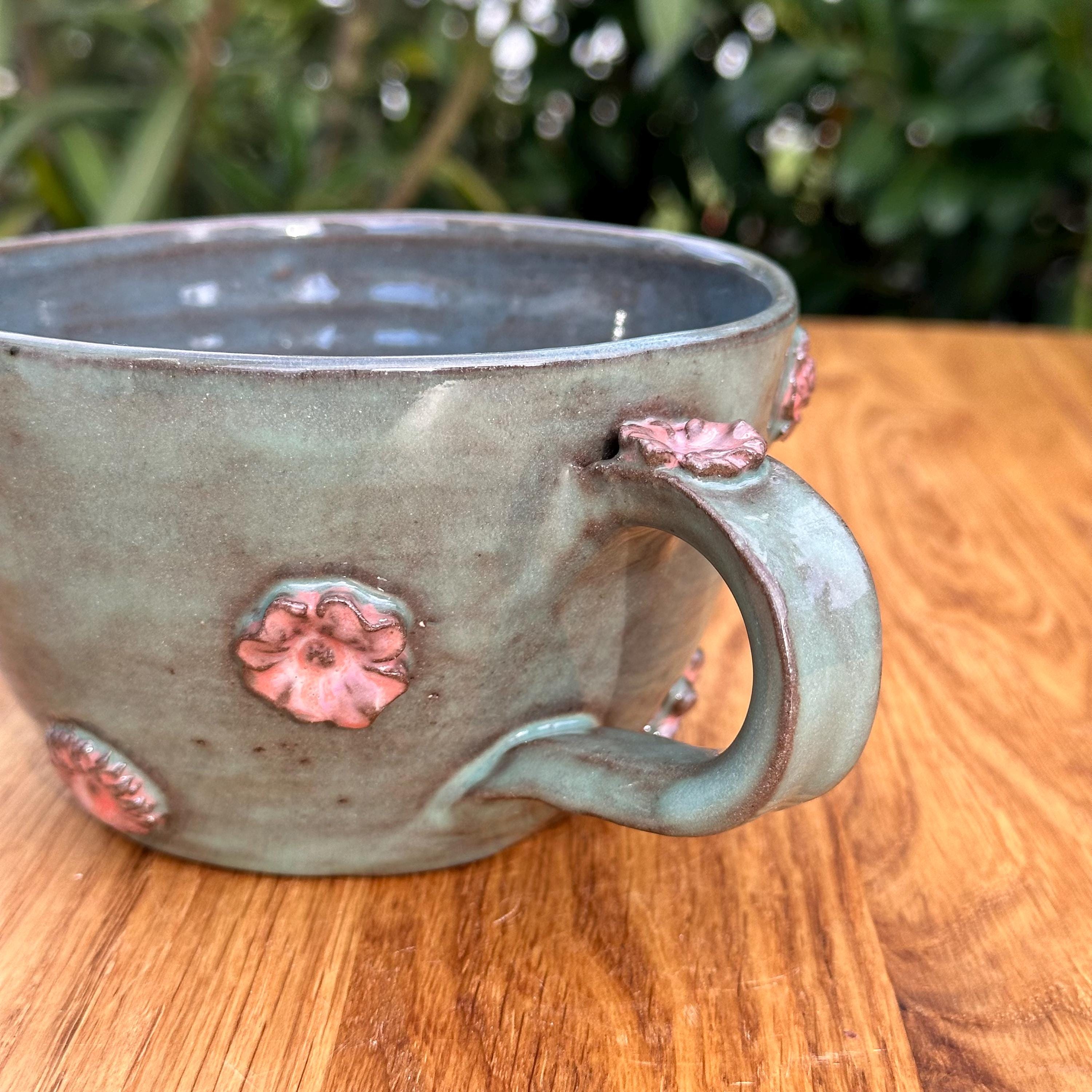 Handgemachte Keramik Milchkaffeetasse Groß, Milchkaffee Tasse 400 Ml, Große Tasse XXL, Keramiktasse Freundin, Tasse Keramik Getöpfert