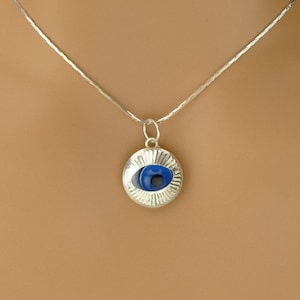Colgante Evil Eye - Vendedor del Reino Unido - Joyería de plata - Regalo para ella - Protección para adultos - Protección para niños - Silver Evil Eye