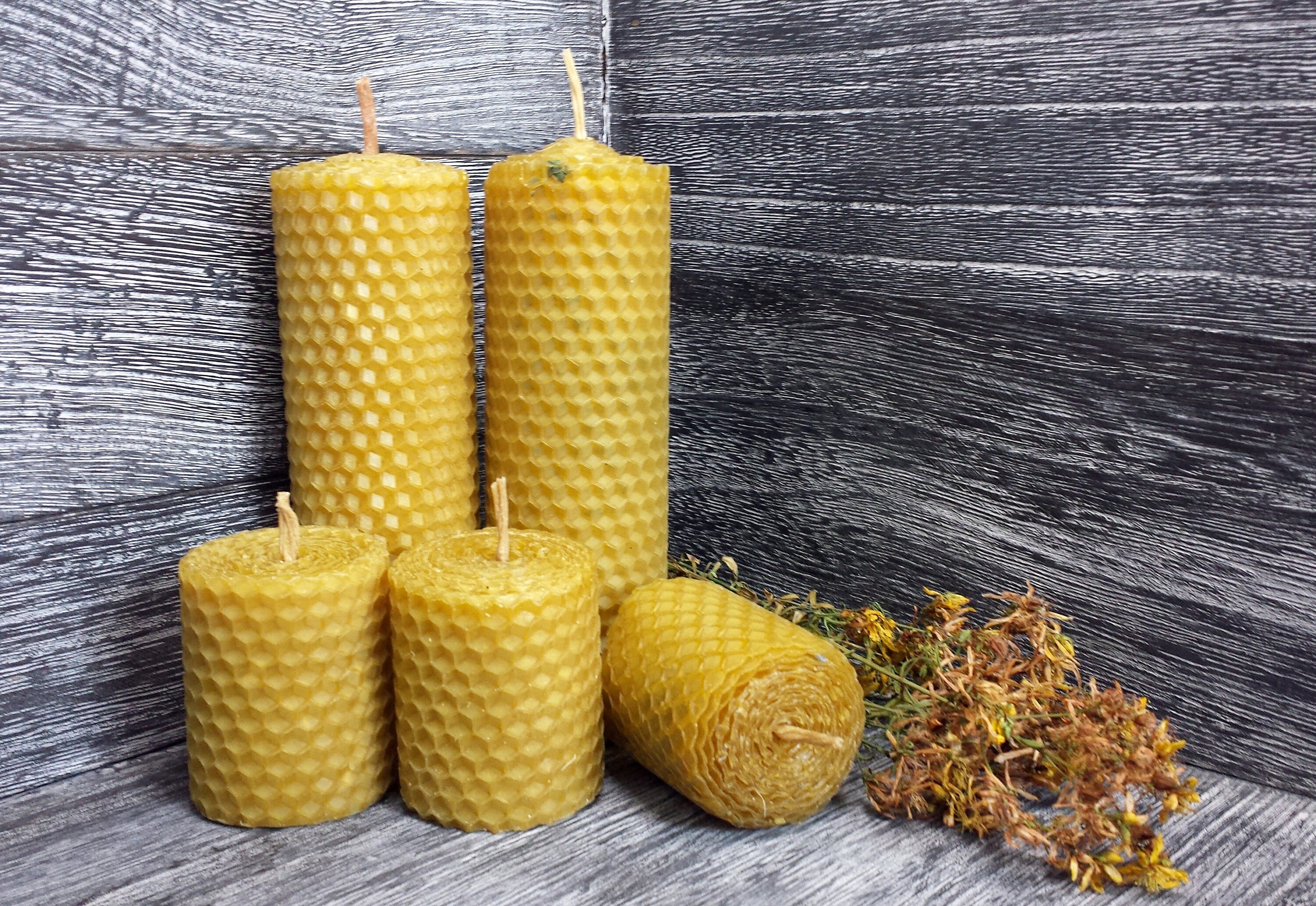 Bees Wax Candles Pillar Candles Bee Wax Pillar Etsy UK