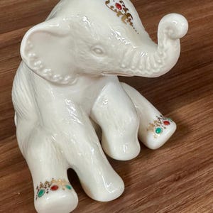 1992 Lenox China Jewels Collection Sitting Elephant Figurine