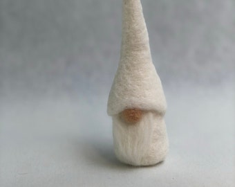 Snow white nisse tomte gnome decoration, handmade
