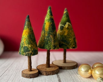 OOAK set of 3 Christmas Tree ornaments