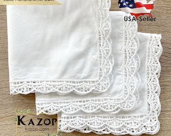 Lace handkerchief bulk-Embroidery Wedding Handkerchief wholesale -White Vintage style Handkerchie-bulk handkerchief for embroidery