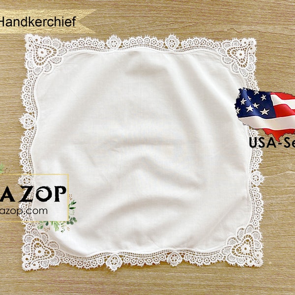 Lace handkerchief bulk-Claddagh Cluny Lace Wedding Handkerchief-White Vintage style Handkerchief bulk-Plain Lace handkerchief for embroidery