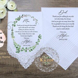 Wedding Handkerchief Gift for Parents-Mother of the Bride Gift & Father of the Bride Gift from the Bride-wedding Gift Set