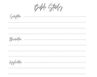 Printable Bible Study - SOAP method