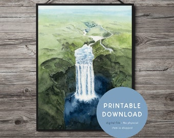 Iceland Waterfall Wall Art - Etsy