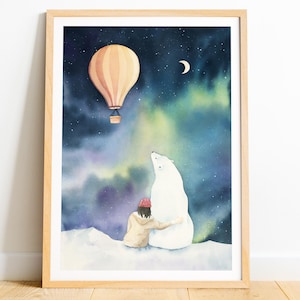 I suoi materiali scuri hanno ispirato la stampa, Lyra e Iorek, l'acquerello con palloncini, la pittura dell'aurora boreale, l'illustrazione fantasy, l'aurora boreale