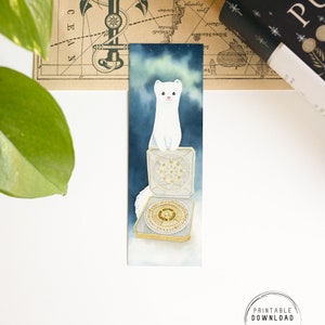 His Dark Materials Bookmark: Pan & Alethiometer Watercolor (Digital Download)
