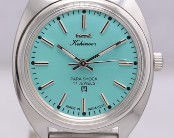 Vintage HMT Kohinoor Men's Watch | Turquoise Dial, 17 Jewels