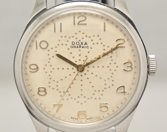 Reloj para hombre Doxa vintage de los años 80, movimiento suizo de cuerda manual, 40 mm.