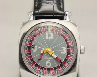 Vintage Roulette Dial Swiss Men's Watch | Manual Wind