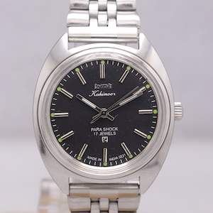 Vintage HMT Kohinoor Men's Watch | Black Dial, 17 Jewels, Para Shock