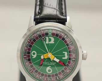 Vintage Roulette Dial Men's Watch | Swiss Made, Manual Wind