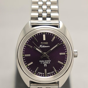 Vintage HMT Kohinoor Para Shock 17 Jewels Hand Winding Men&#39;s Watch | HMT Watch | HMT Purple Color Men&#39;s Watch.
