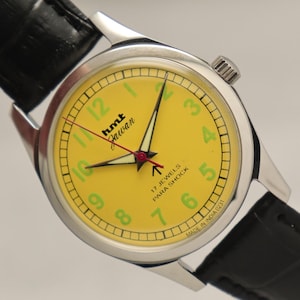 Vintage HMT Jawan 17 Jewels Hand Winding Men&#39;s Watch | HMT Watch | HMT Yellow Watch.