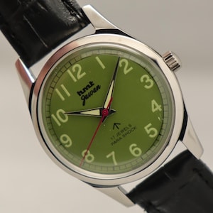 Vintage HMT Jawan 17 Jewels Hand Winding Men&#39;s Watch | HMT Watch | HMT Green Watch.