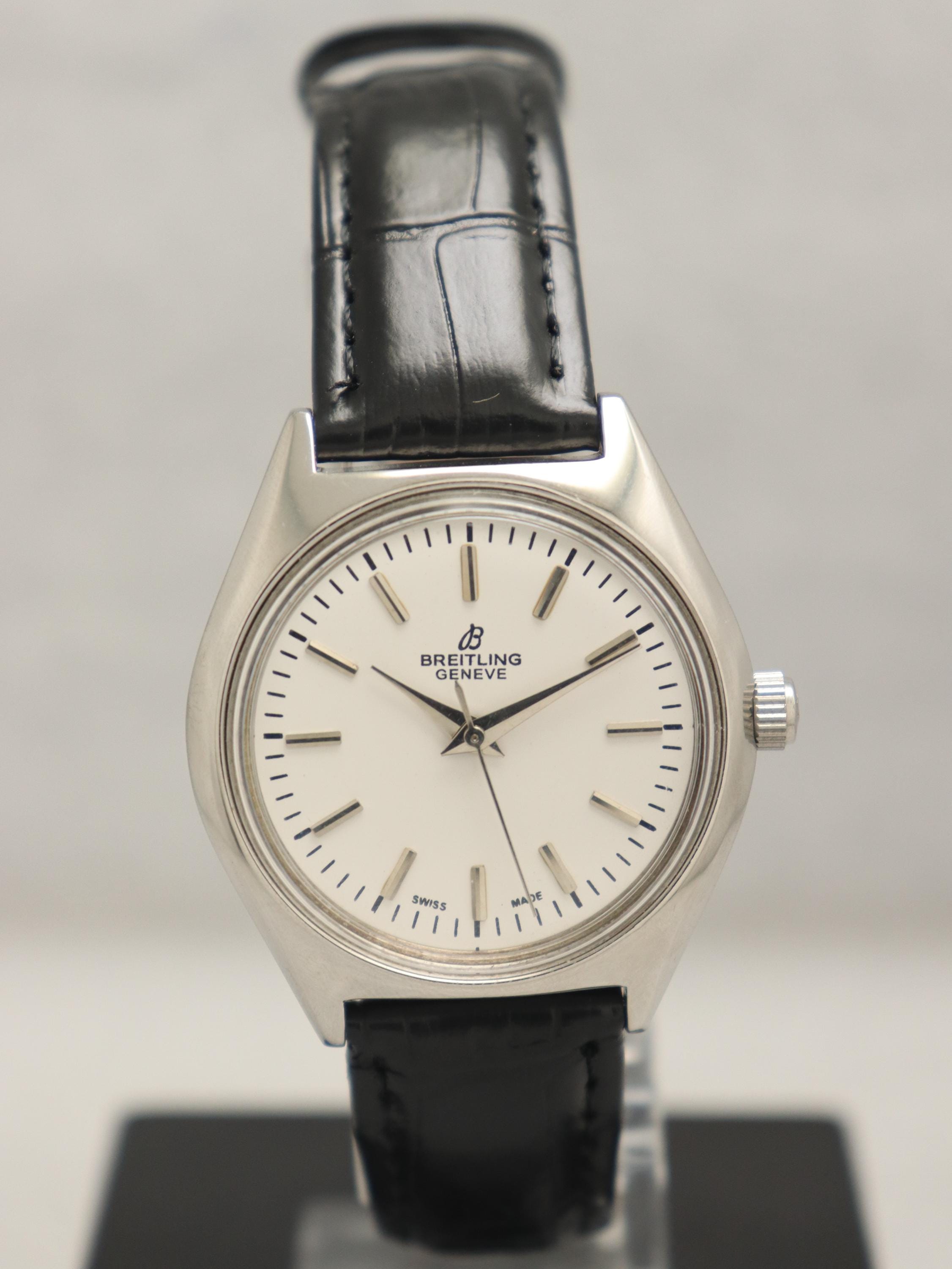 80's Vintage Breitling White Dial Manual Winding Swiss Movement Men's Watch.