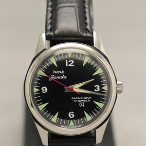 Vintage HMT Janata 17 Jewels Hand Winding Men&#39;s Watch | HMT Watch | HMT Black Watch.