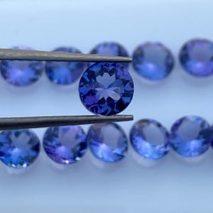 Natural AAAA Tanzanite Gemstone, Round Faceted Loose Gem for Jewelry Making, Perfect Gift for Jewelry Designers