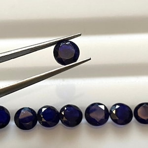 Natural Blue Sapphire Gemstone, High-Quality Round Faceted Loose Stone for Jewelry Crafting, Perfect Gift for Jewelry Makers