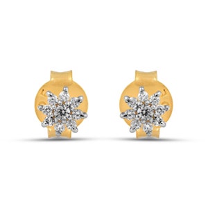 Pendientes de diamantes con elegante diseño de flor, para uso diario, joyas delicadas y brillantes para ocasiones especiales, el regalo perfecto para ella.