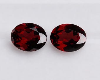 Natural Red Garnet, Oval Shape, Calibrated Loose Faceted Gemstone