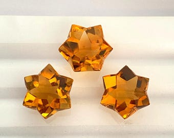 Natural Madeira Citrine Gemstone, Star Cut Citrine, Loose Citrine Stone, November Birthstone Gem, Golden Orange Citrine for Jewelry