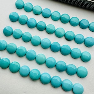 Natural Sleeping Beauty Turquoise Round Cabochon, Authentic Arizona Turquoise Loose Gemstone for Jewelry Making, Gift for Gemstone Lovers