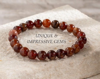 Natural Hessonite Garnet Bracelet, Handmade Gemstone Jewelry, Energy & Healing Gift for Women, Chakra, Birthstone, Yoga, Spiritual Jewelry