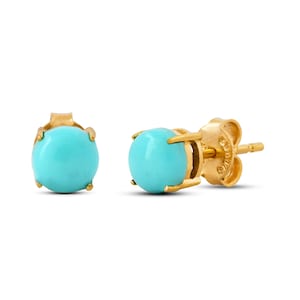 Turquoise Studs Earrings, Natural Turquoise Stone Jewelry, Minimalist Studs, Versatile Casual and Formal Wear, Birthday or Anniversary Gift