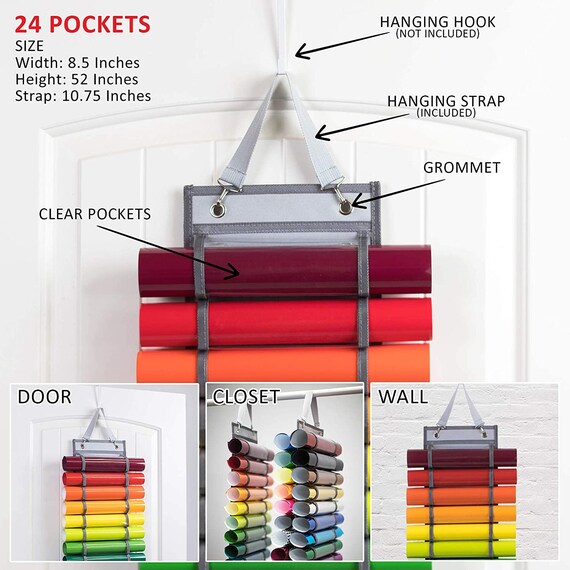 Vinyl Roll Holder Storage Organizer With 48 Compartments Craft Organizer  Vinyl Storage Rack Hanging Organizer Storage by Firefly Craft 