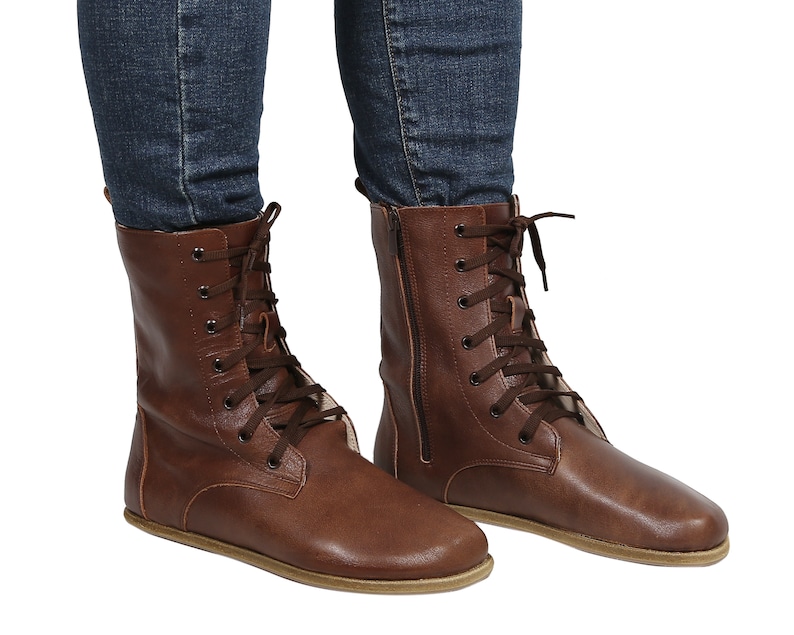 MEN Boots WIDE Zero Drop Barefoot DARK Brown Sooth Leather Etsy