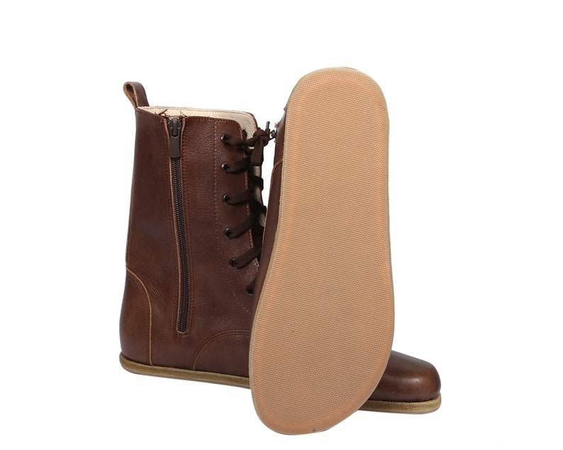 MEN Boots WIDE Zero Drop Barefoot DARK Brown Sooth Leather Etsy