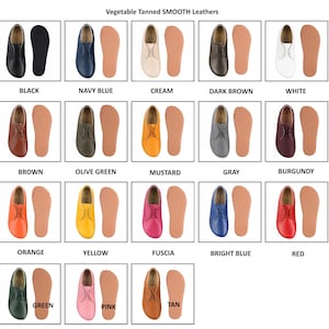 Women's Barefoot TAN SMOOTH Leather Oxford Shoes, Classic Comfort & Style: Handmade, Moccasins, 6mm Rubber Outsole image 5