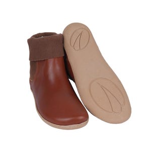 Men&#39;s Wide Toe Barefoot Chelsea Boots: Brown Leather, Zero Drop