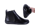 Handmade Mens Barefoot Chelsea Boots: Black Leather Zero Drop