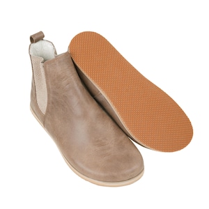 CHELSeA-laarzen DAMES breed, Zero Drop Barefoot BIZON Crazy Leather Handgemaakt, natuurlijk, kleurrijk, leren binnenzool en Eva Base-zool