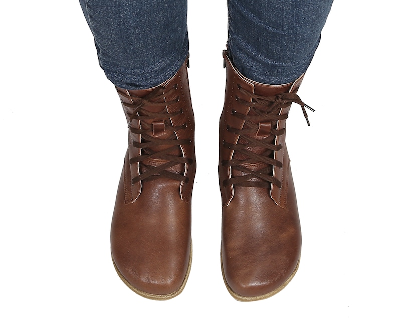 MEN Boots WIDE Zero Drop Barefoot DARK Brown Sooth Leather Etsy