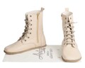 Handmade Beige Leather Barefoot Boots - Wide Toe, Zero Drop