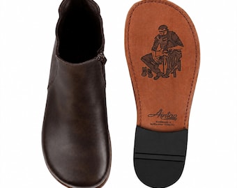 Women's Barefoot DARK BROWN CRAZY Leather Chelsea Boots, Classic Comfort & Style: Handmade, Boots