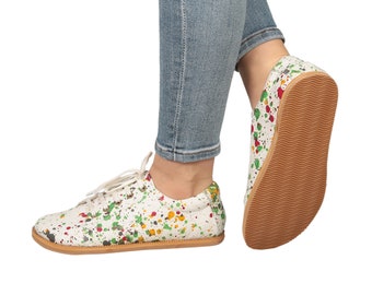 Handmade Leather Barefoot Sneakers: Women's Zero Drop Wide Shoes