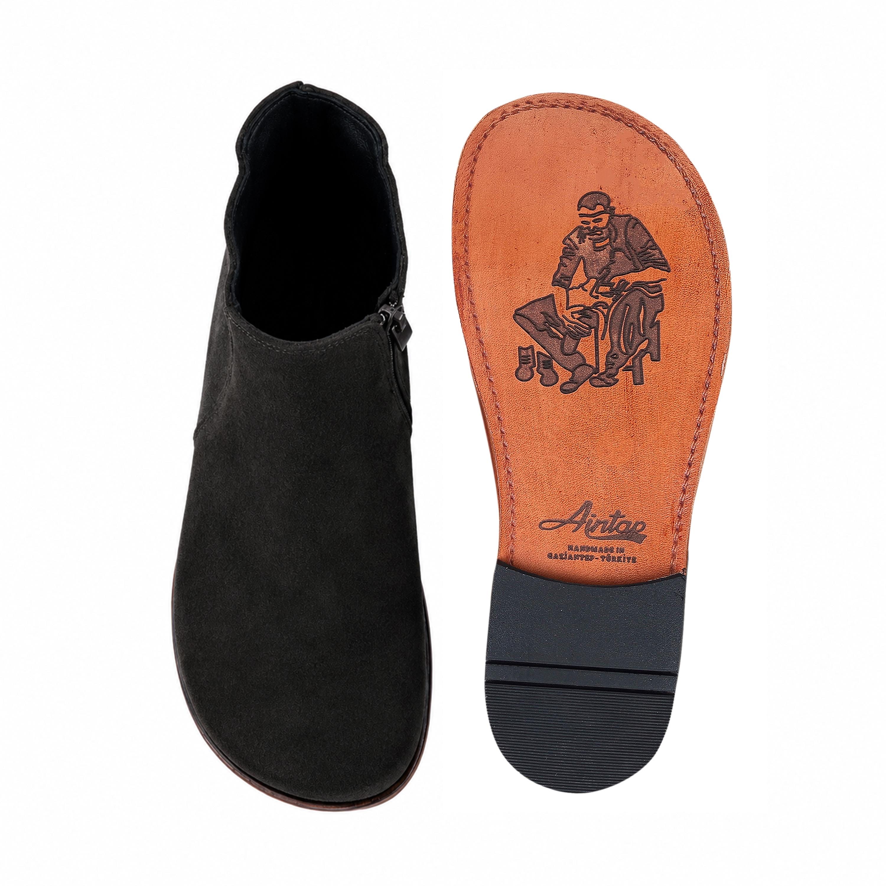Women's Barefoot BLACK SUEDE Leather Chelsea Boots, Classic Comfort & Style: Handmade, Boots
