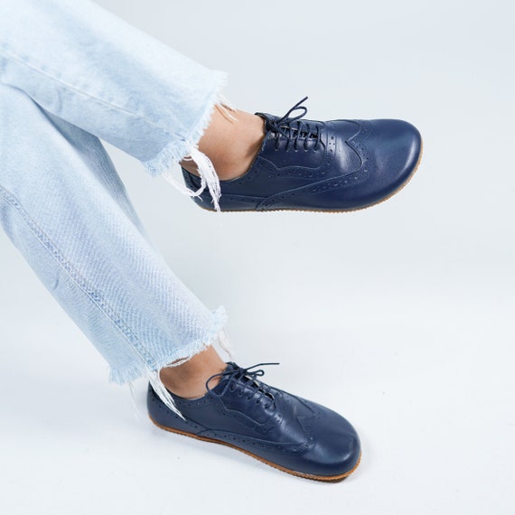 women's dress shoes navy blue Sophisticated Navy Blue Leather Penny Loafers