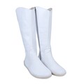 Handmade White Leather Knee Boots: Barefoot Zero Drop