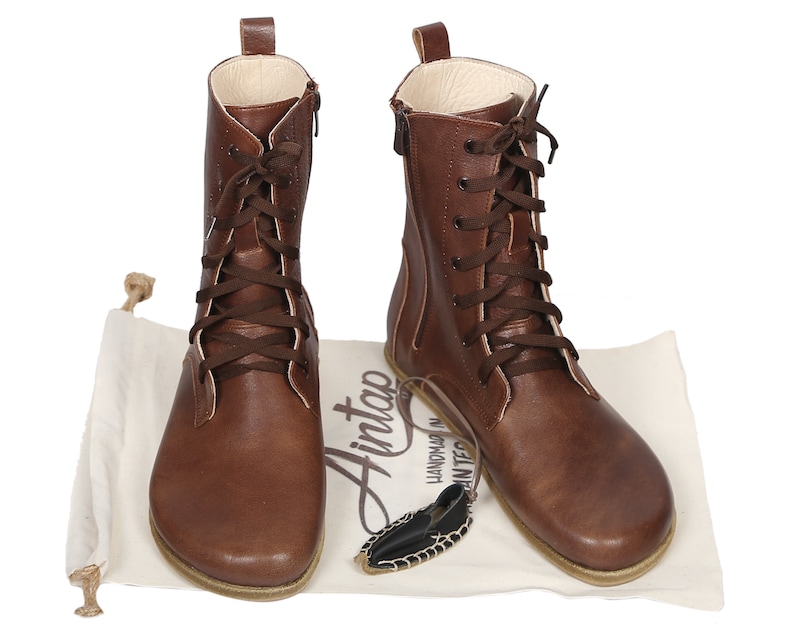 MEN Boots WIDE Zero Drop Barefoot DARK Brown Sooth Leather Etsy