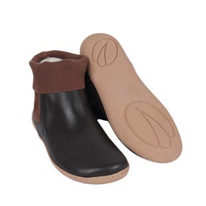 Men&#39;s Wide Toe Barefoot Chelsea Boots: Dark Brown Leather, Zero Drop