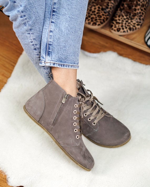 靴 GRAPE boots Kids suede leather Ankle boots ROCKER style with zipper